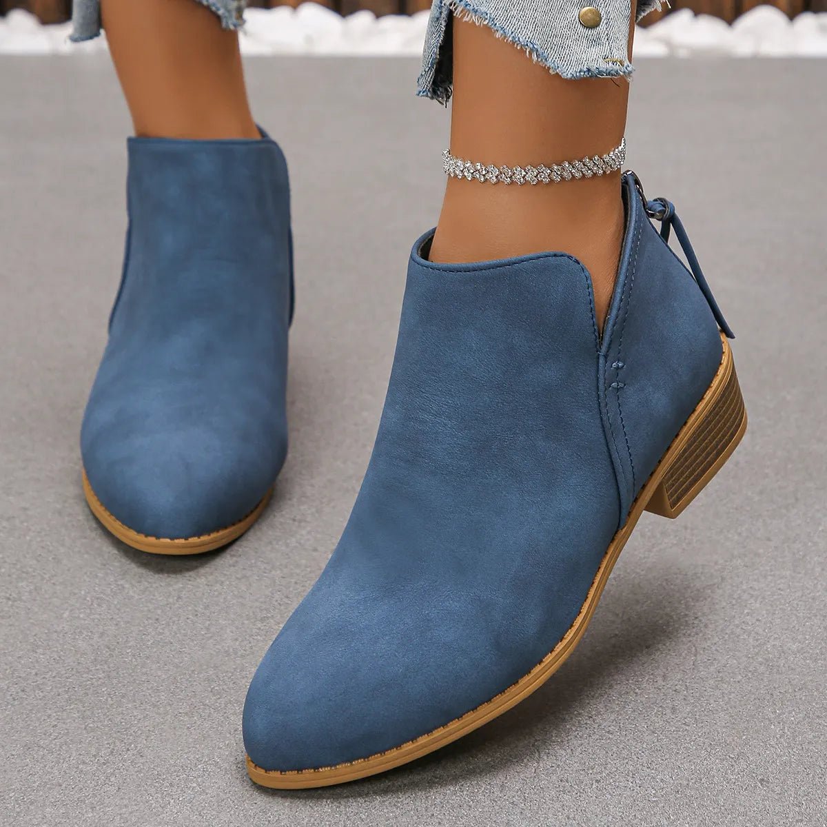 Classic Block Heel Ankle Boots - TheMomCo.