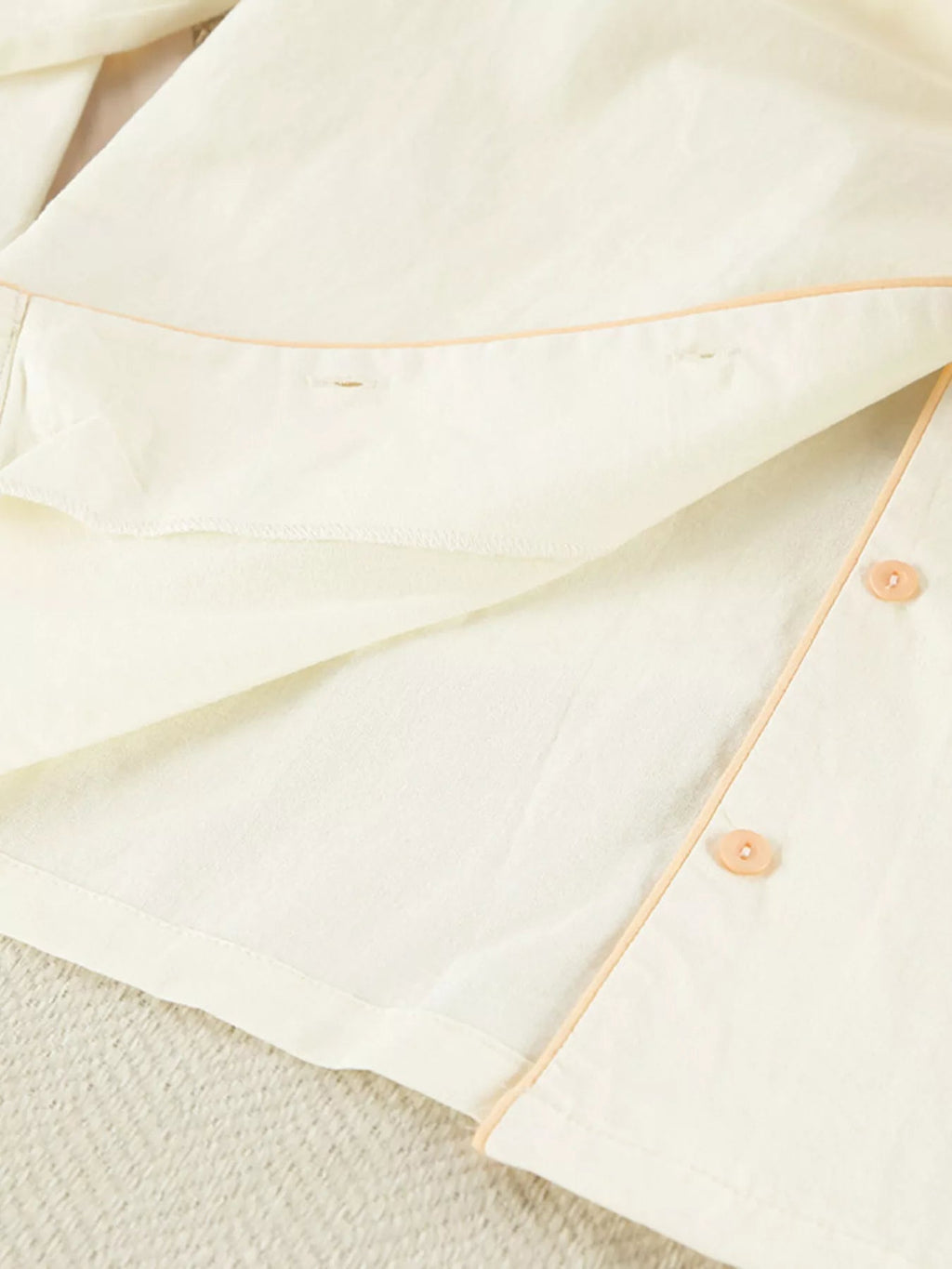 Contrast Trim Long Sleeve Top and Shorts Lounge Set - TheMomCo.
