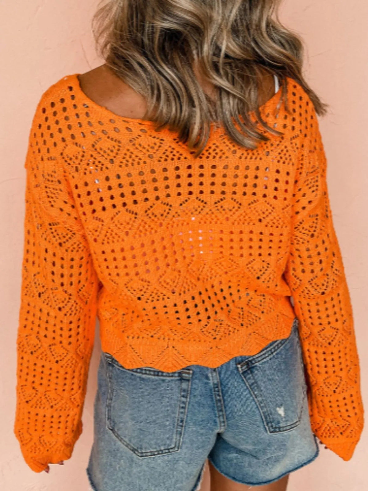 Crochet Boat Neck Knit Cover Up - TheMomCo.