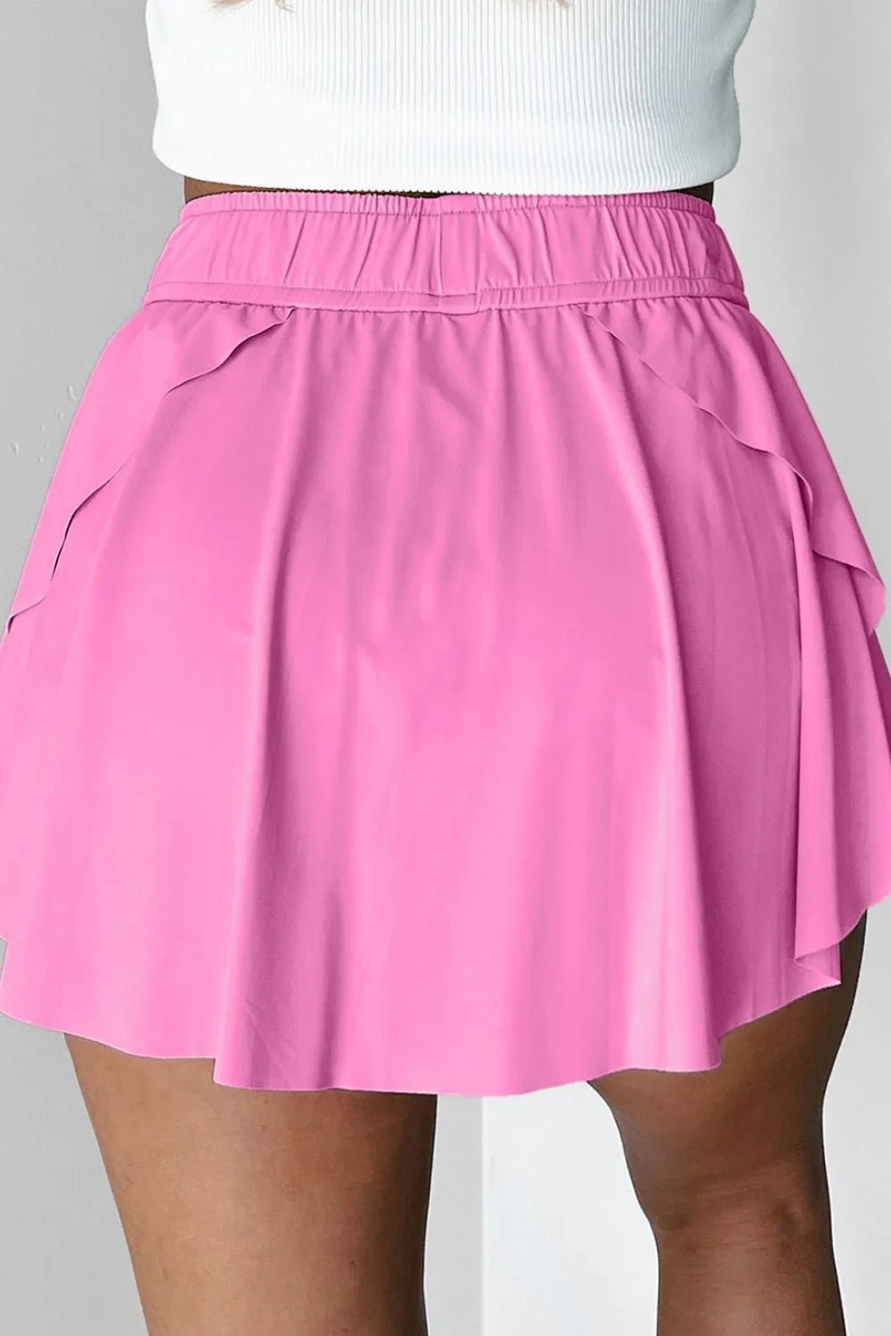 Drawstring High Waist Lined Active Skorts - TheMomCo.