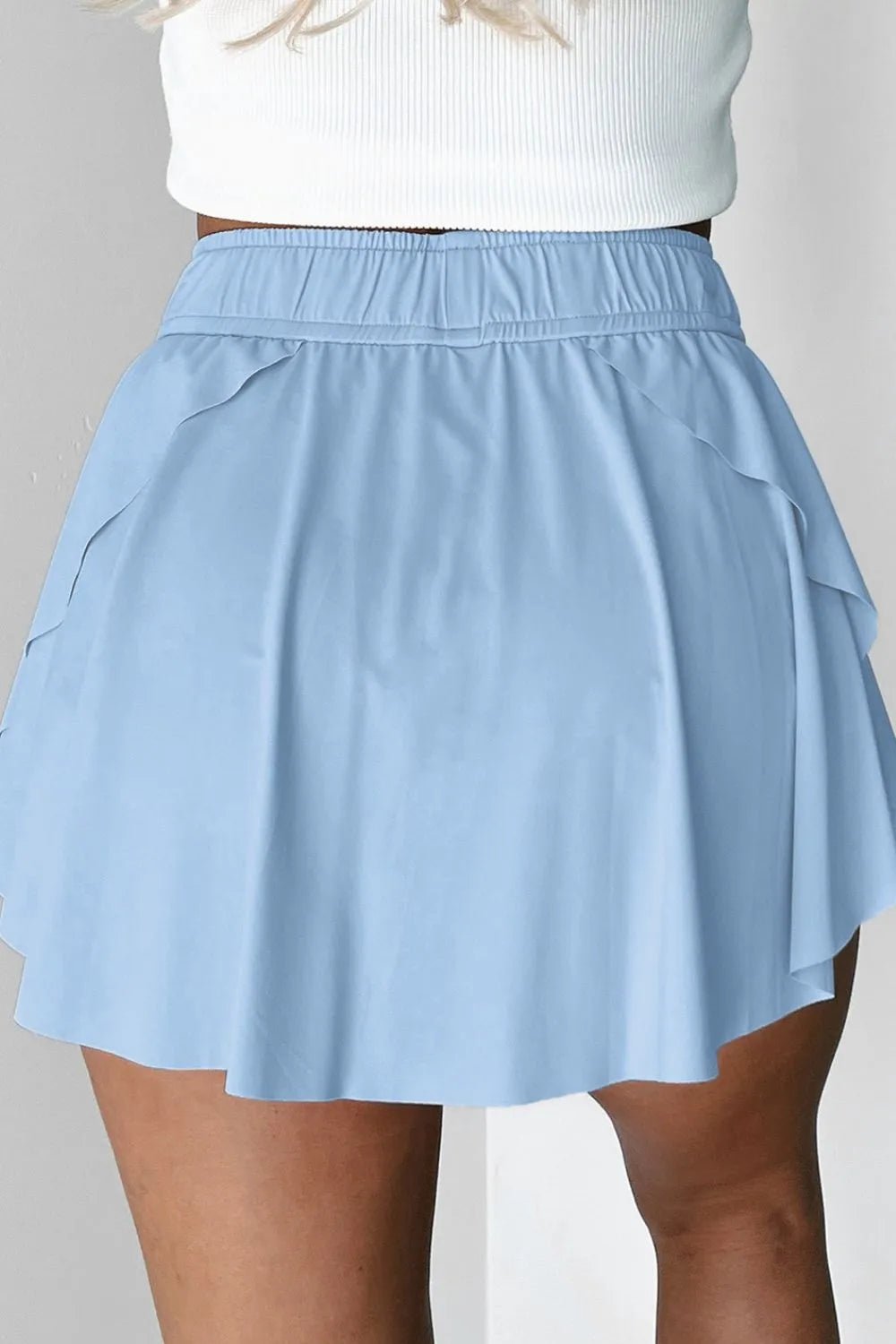 Drawstring High Waist Lined Active Skorts - TheMomCo.