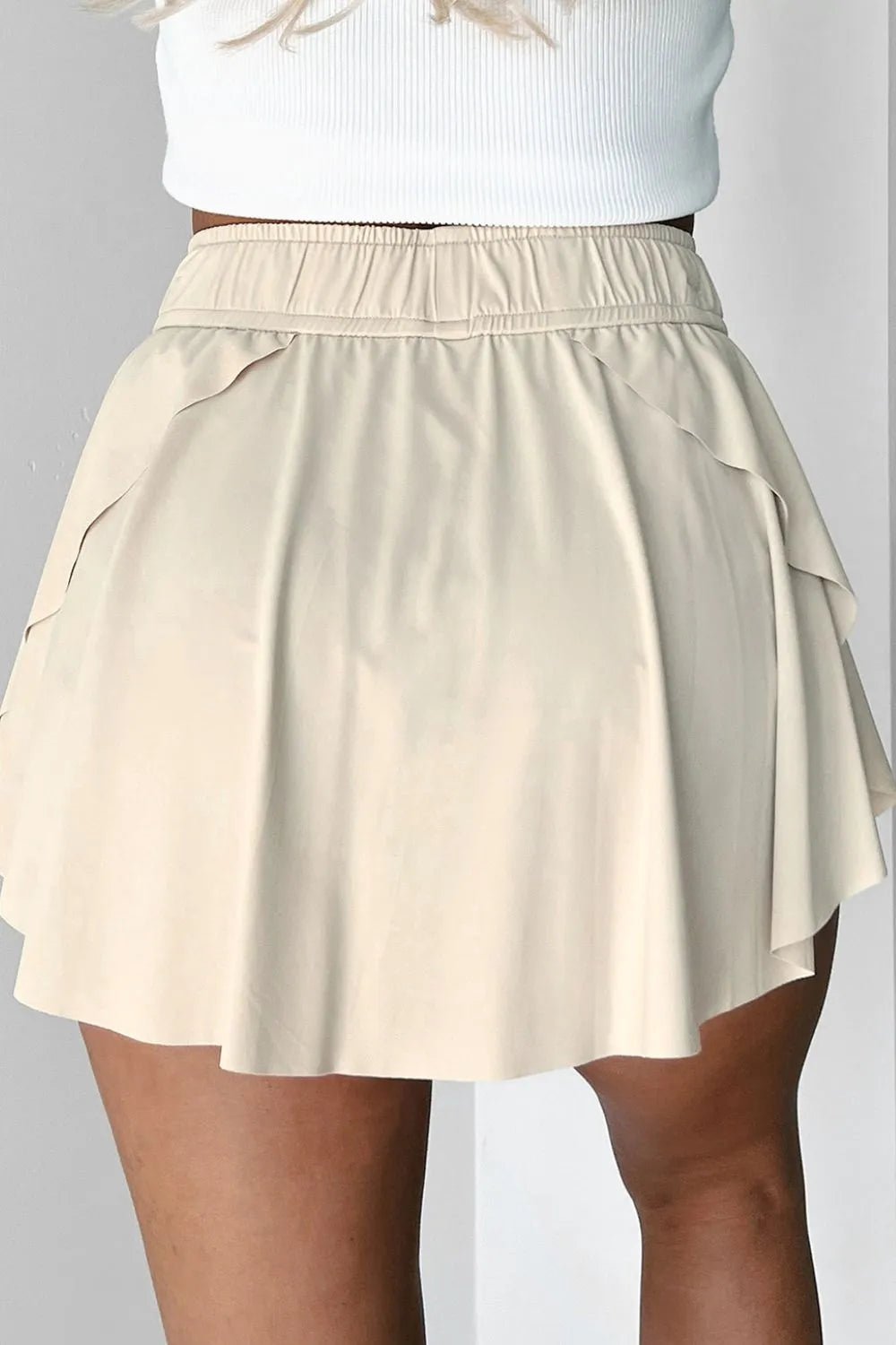Drawstring High Waist Lined Active Skorts - TheMomCo.