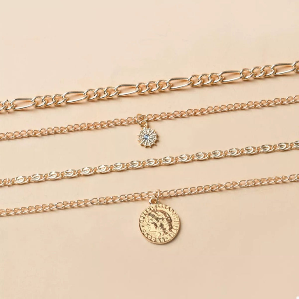 Four Layered Pendant Necklace - TheMomCo.