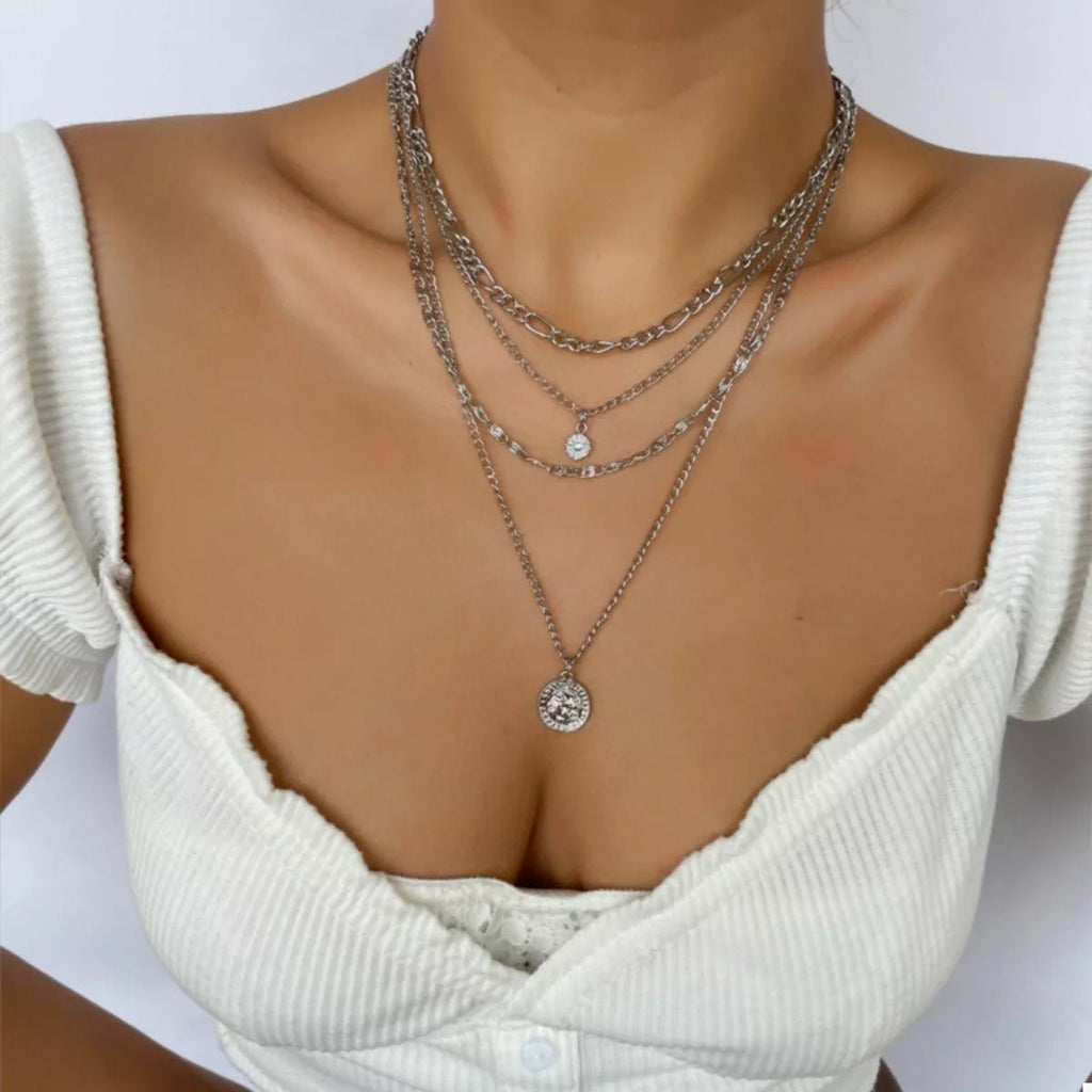 Four Layered Pendant Necklace - TheMomCo.