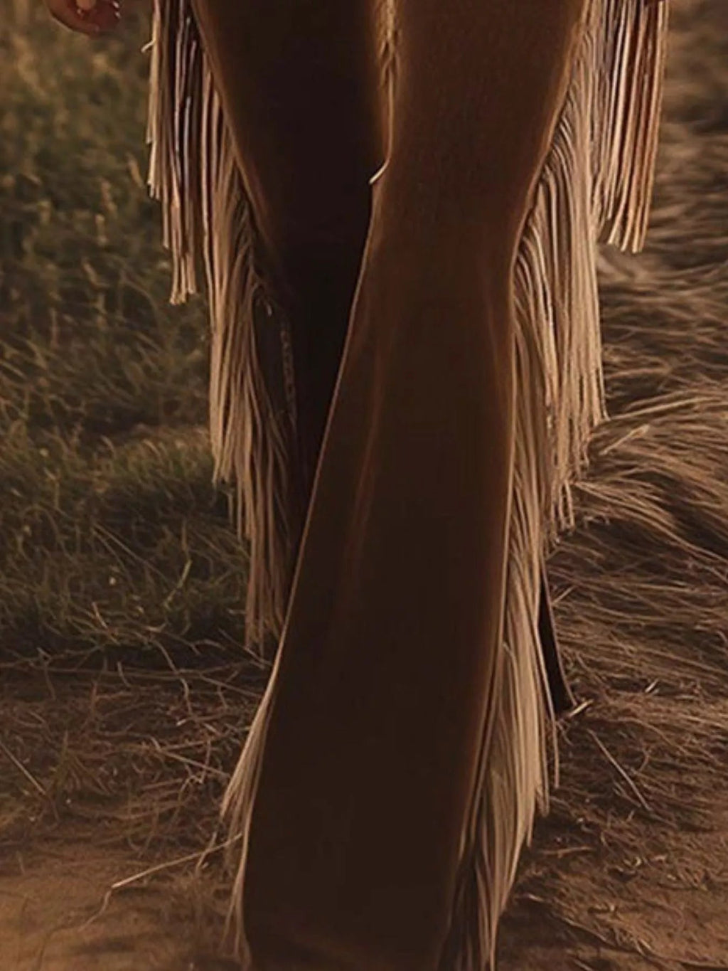 Fringe Trim Flare Pants - TheMomCo.
