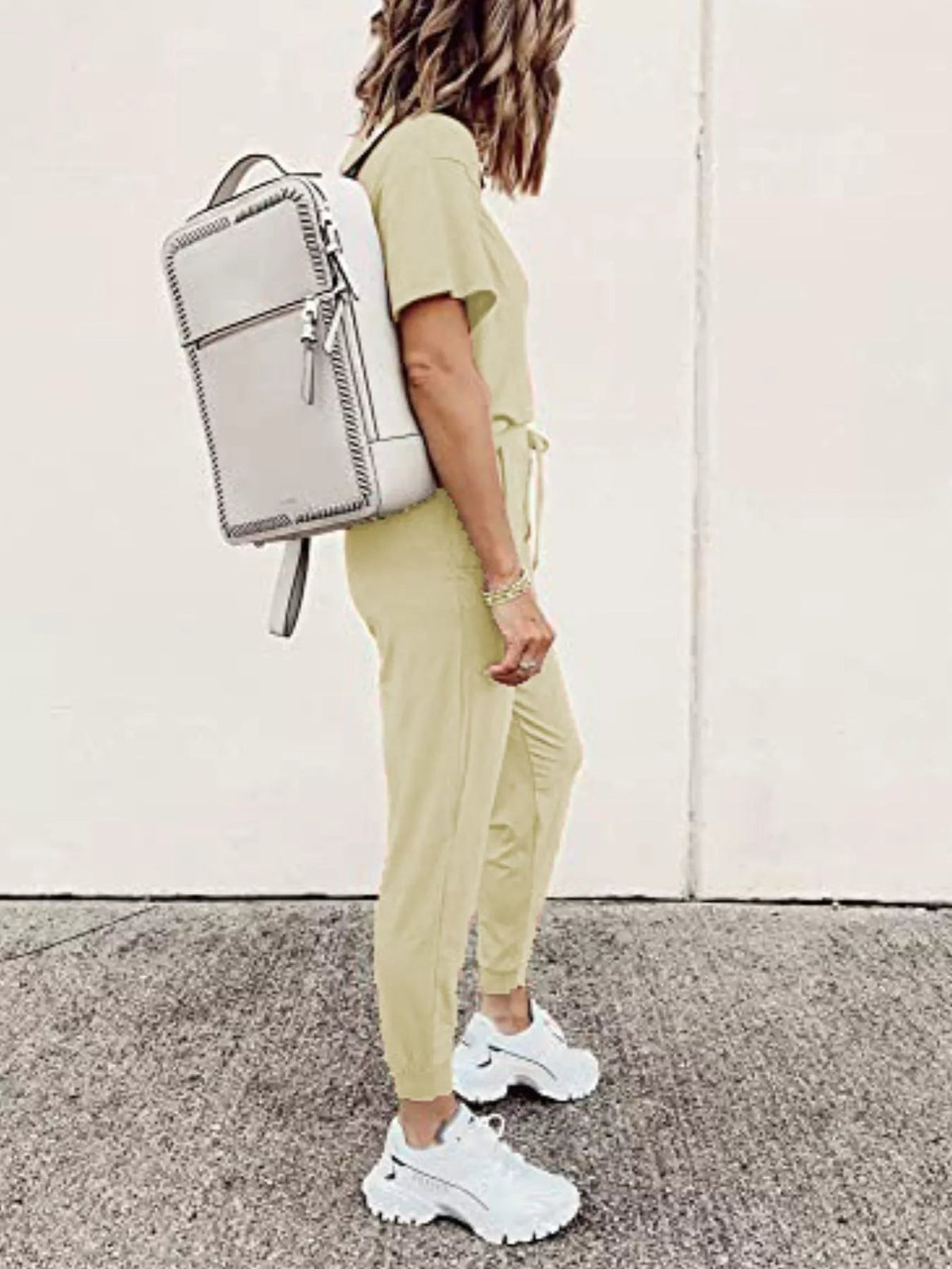 Full Size Round Neck Top and Drawstring Pants Set Plus Size - TheMomCo.