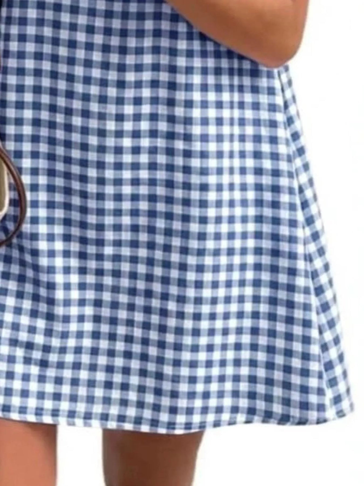Gingham Sleeveless A-Line Mini Dress - TheMomCo.