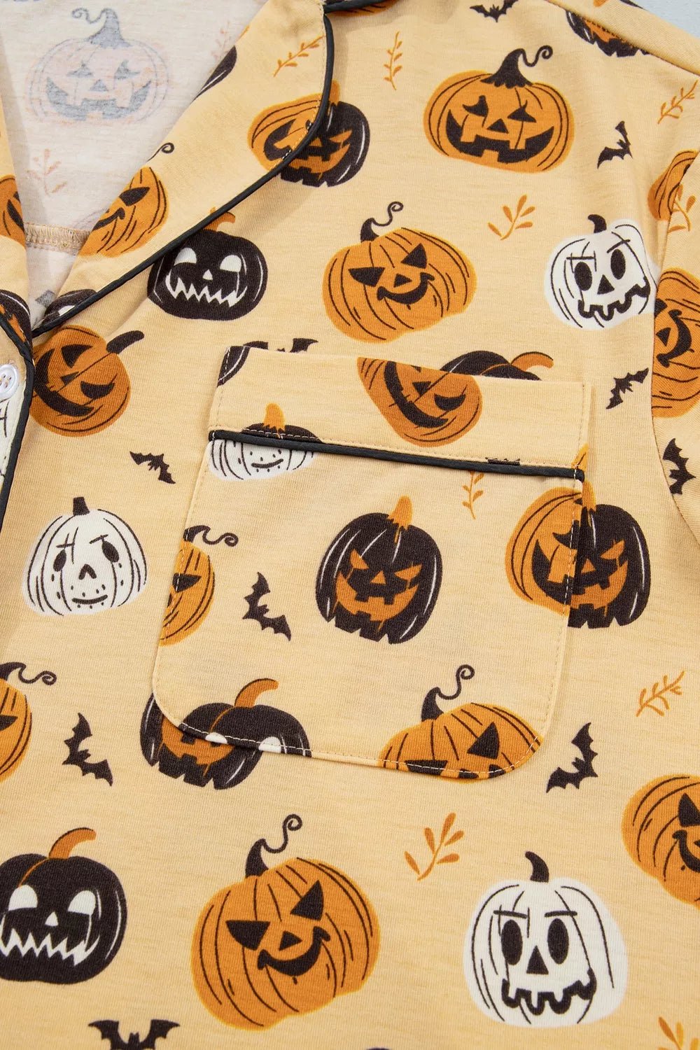 Halloween Pumpkin Print Long Sleeve Two Piece Lounge Set - TheMomCo.