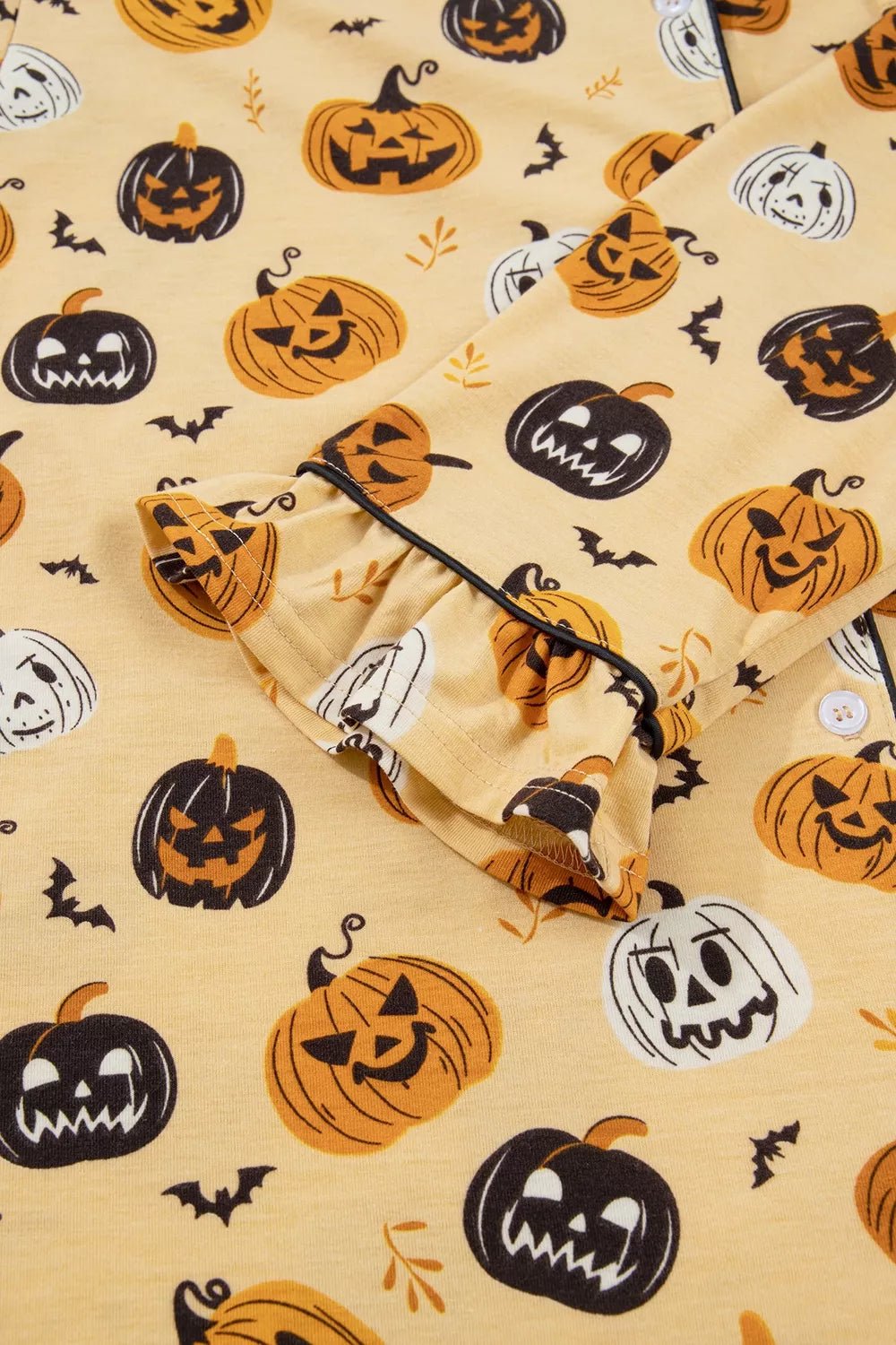 Halloween Pumpkin Print Long Sleeve Two Piece Lounge Set - TheMomCo.
