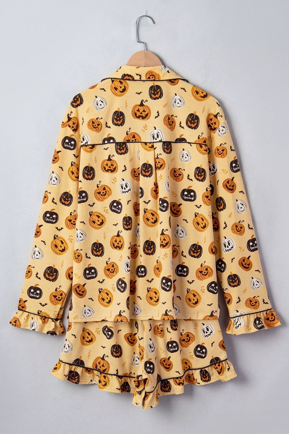 Halloween Pumpkin Print Long Sleeve Two Piece Lounge Set - TheMomCo.
