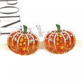 Halloween Pumpkin Rhinestone Stud Earrings - TheMomCo.