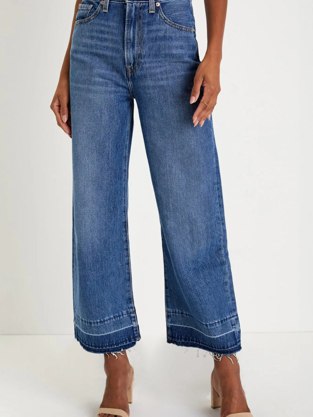 High Waist Wide Leg Washed Jeans - TheMomCo.