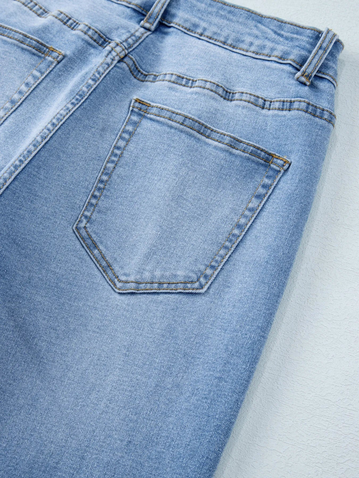 High Waist Wide Leg Washed Jeans - TheMomCo.