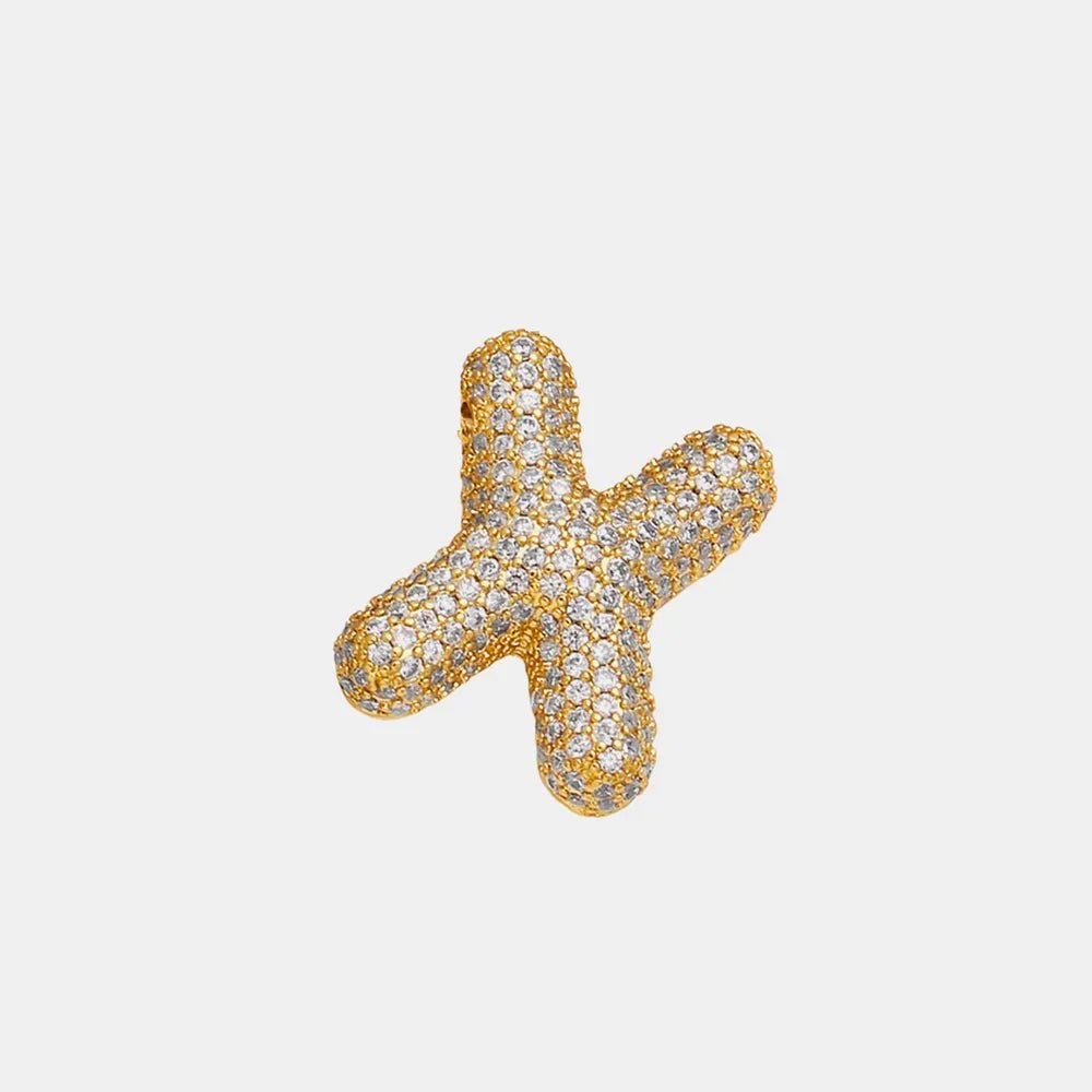 Inlaid Zircon Bubble Initial Necklace - TheMomCo.