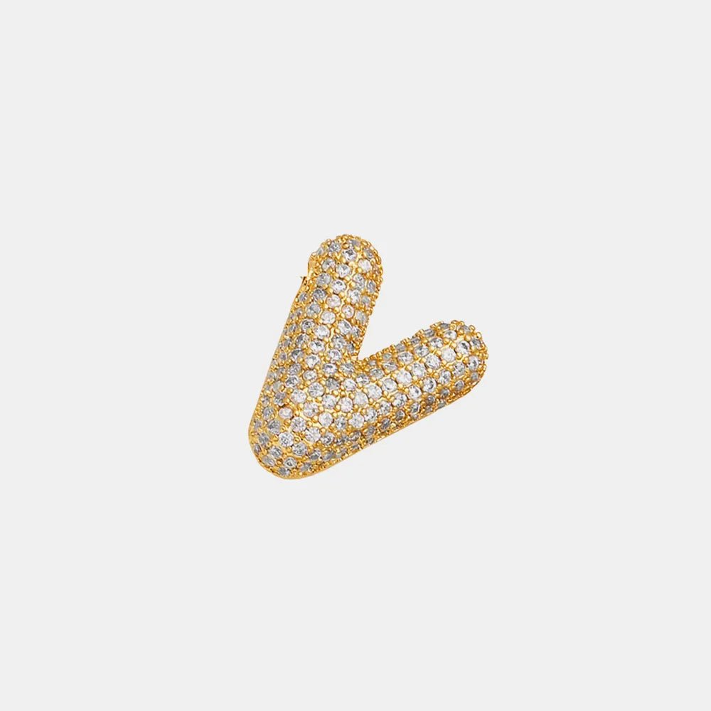 Inlaid Zircon Bubble Initial Necklace - TheMomCo.