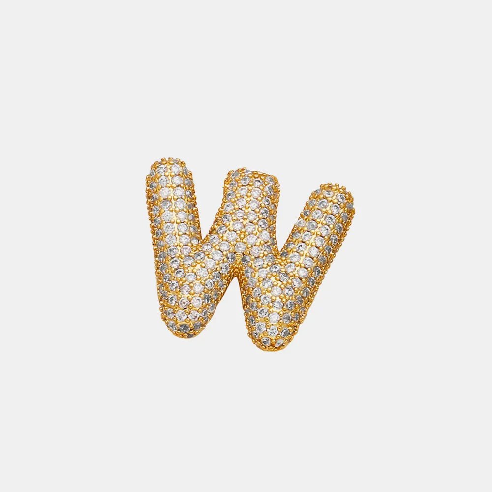 Inlaid Zircon Bubble Initial Necklace - TheMomCo.