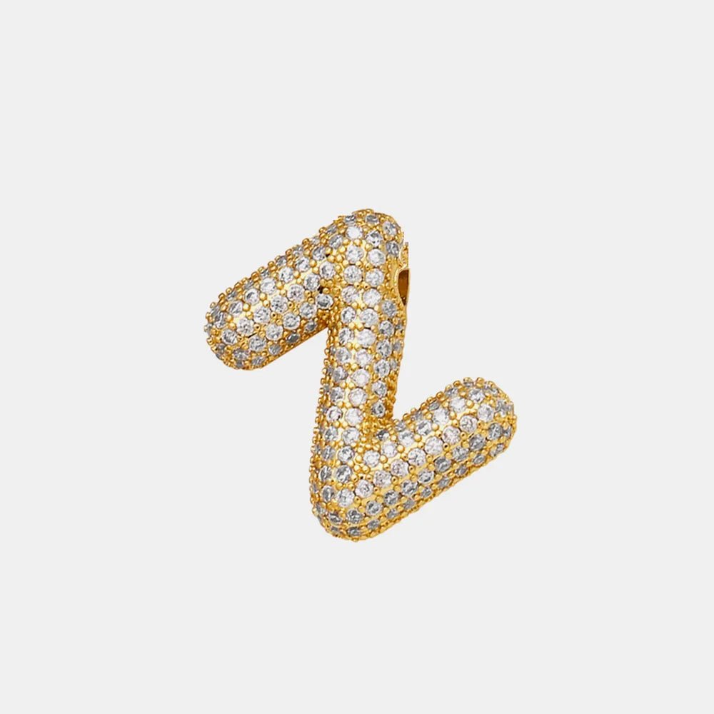 Inlaid Zircon Bubble Initial Necklace - TheMomCo.