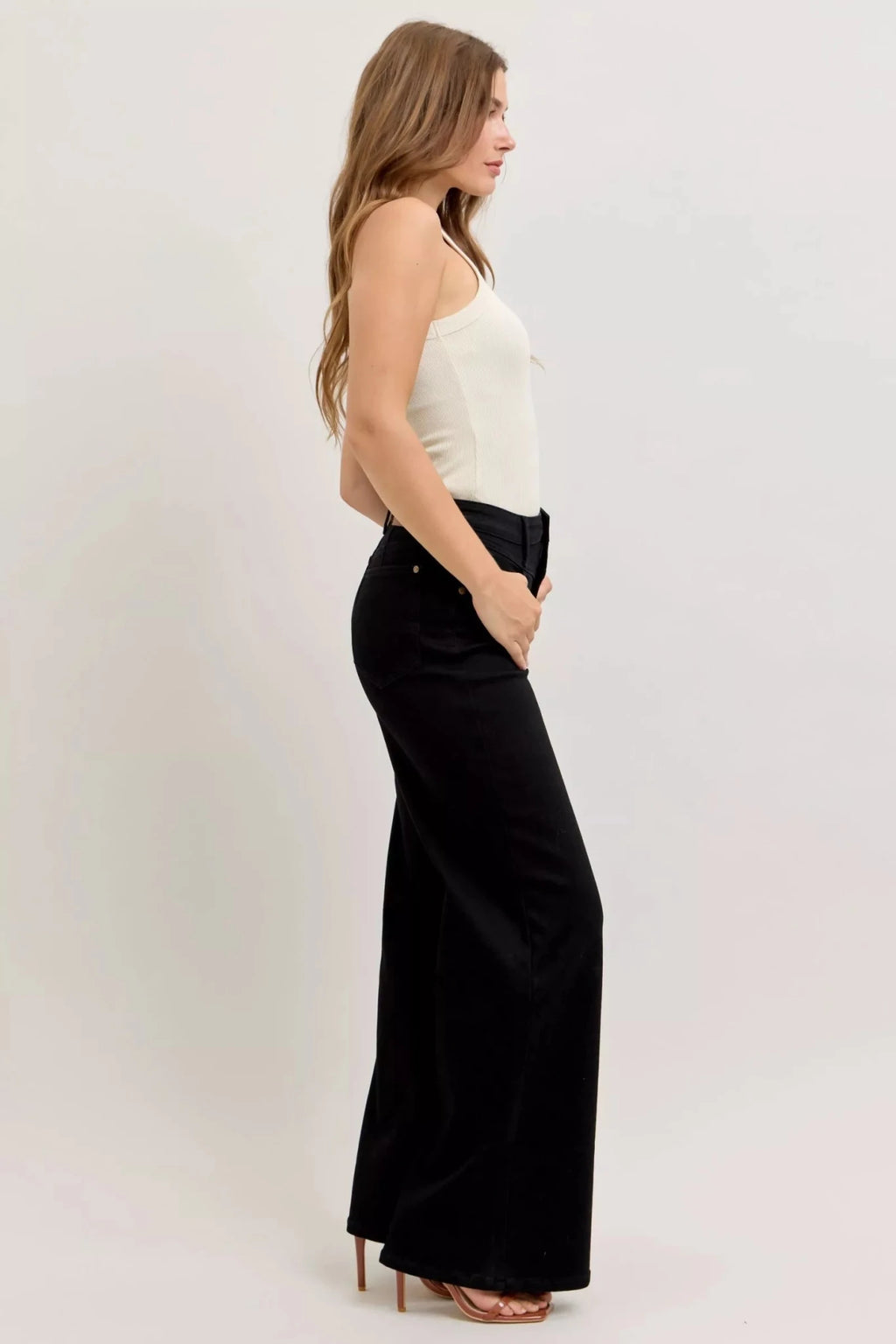 Judy Blue High-Waisted Wide Leg Jeans - TheMomCo.