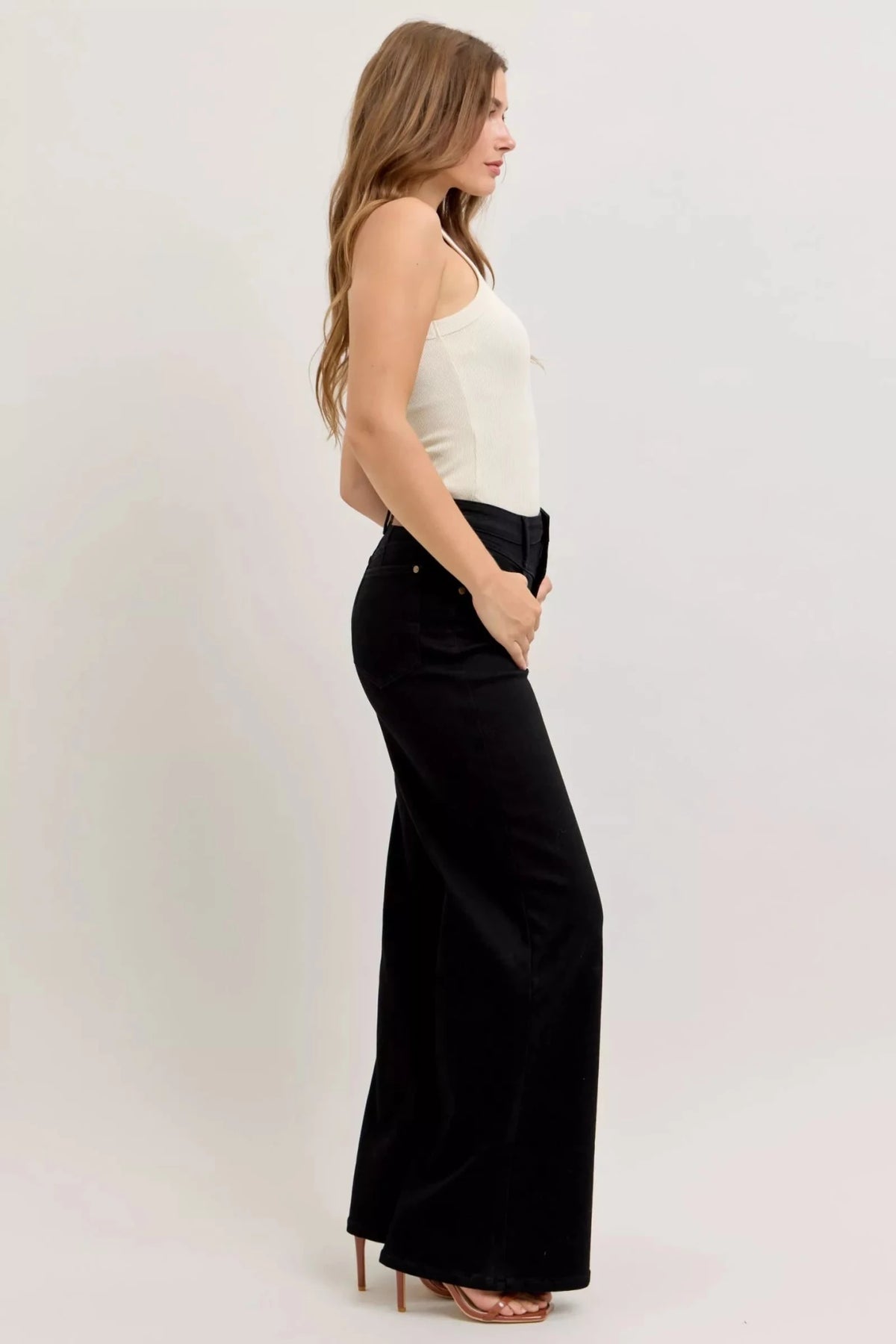 Judy Blue High-Waisted Wide Leg Jeans - TheMomCo.