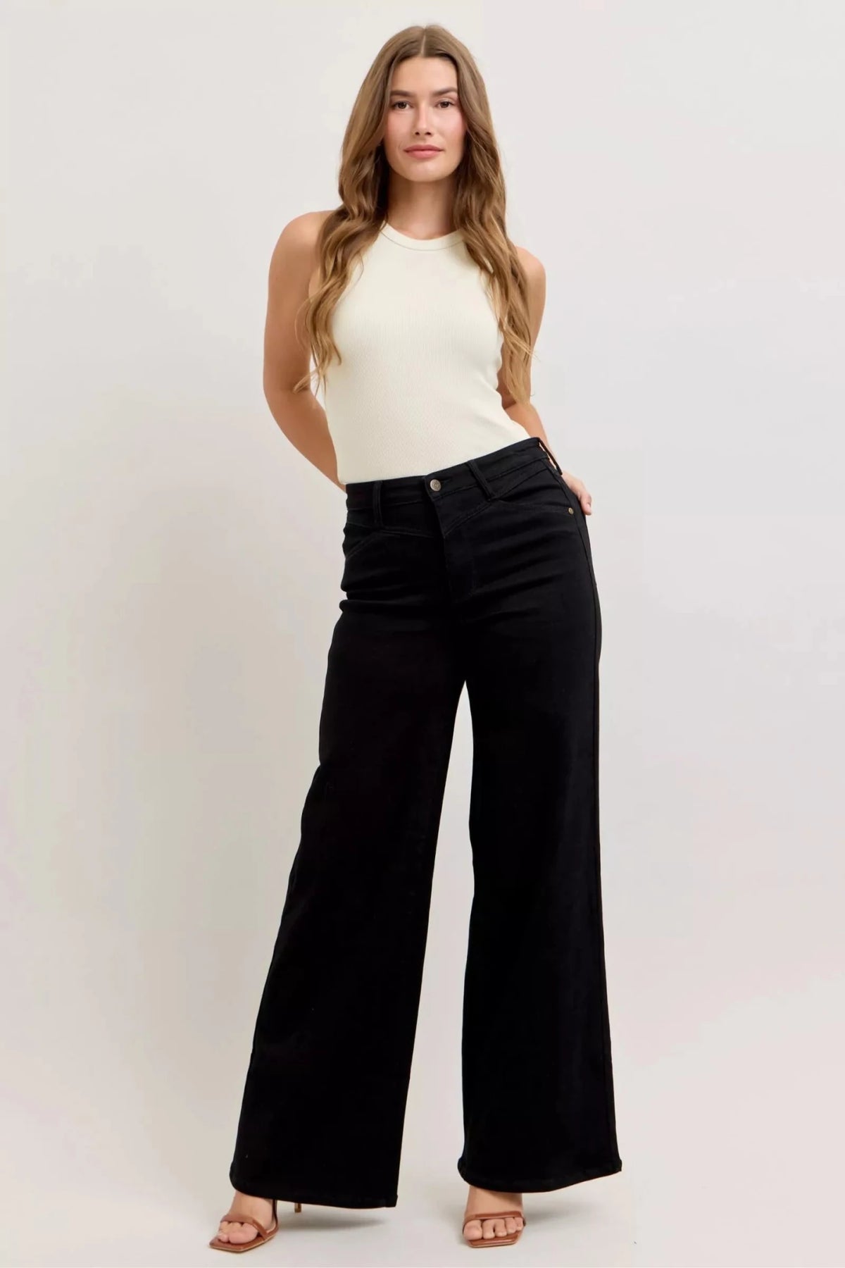 Judy Blue High-Waisted Wide Leg Jeans - TheMomCo.