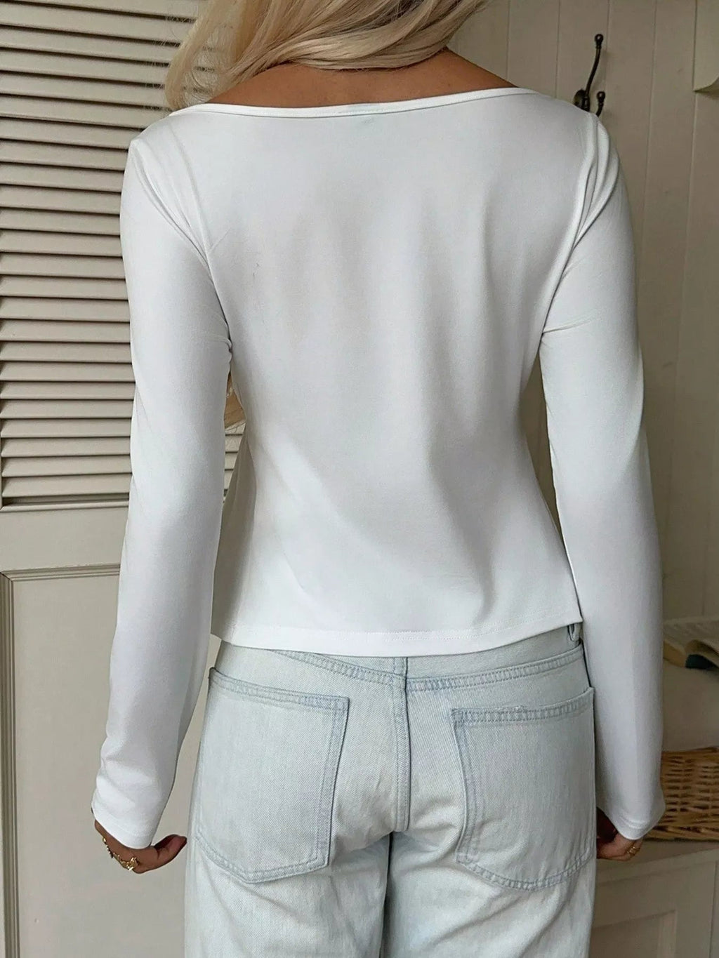 Lace Detail Long Sleeve T-Shirt - TheMomCo.