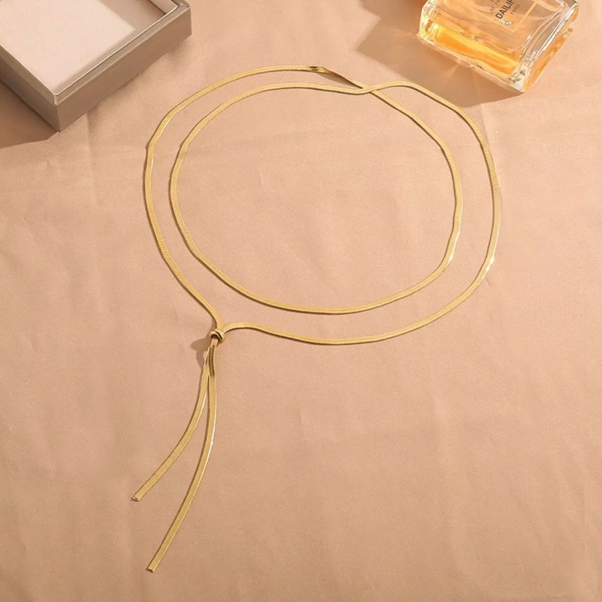 Layered Snake Chain Y Necklace - TheMomCo.