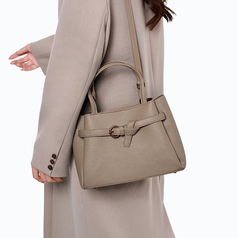Leather Top Handle Handbag - TheMomCo.