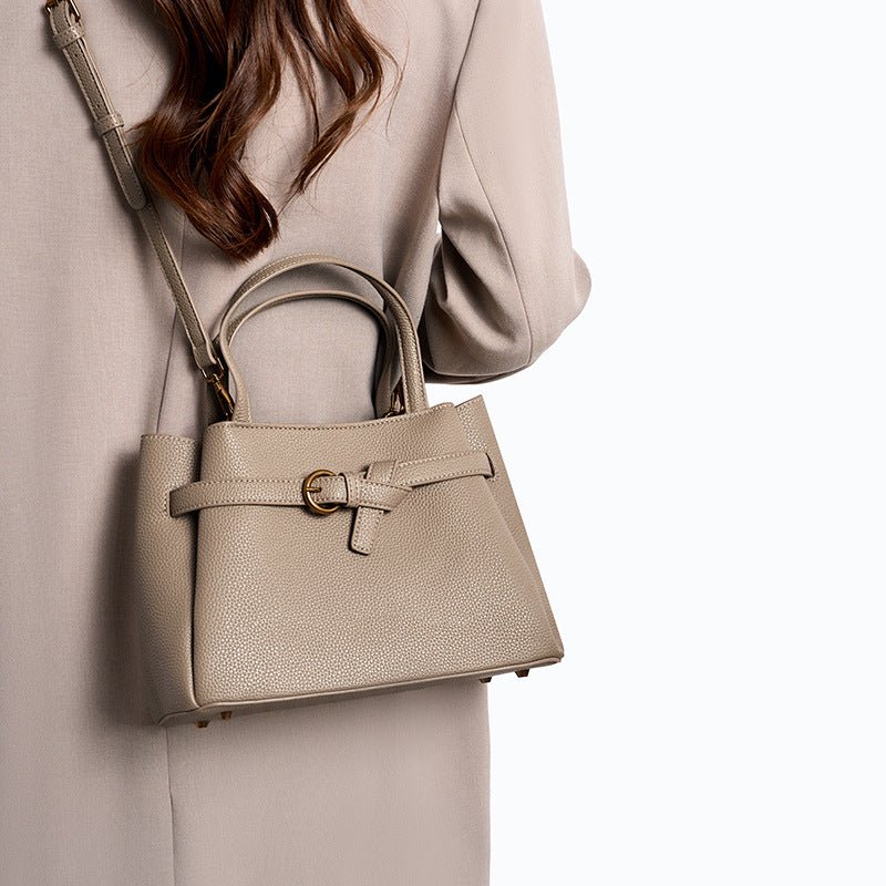 Leather Top Handle Handbag - TheMomCo.