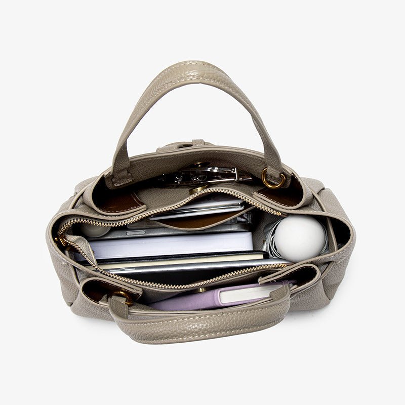 Leather Top Handle Handbag - TheMomCo.
