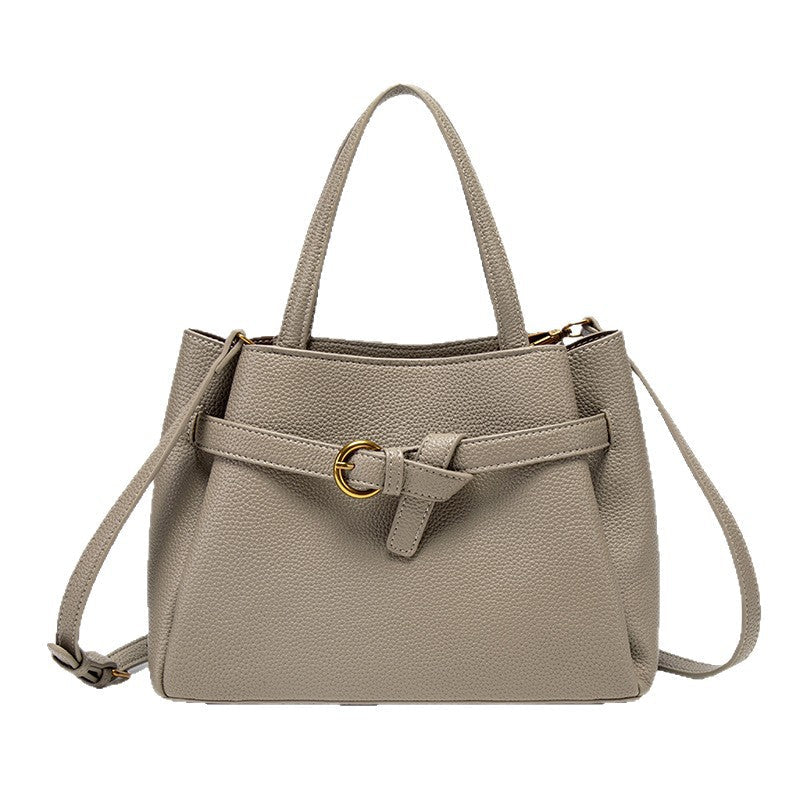 Leather Top Handle Handbag - TheMomCo.