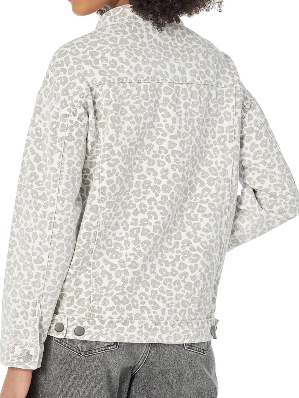 Leopard Button Up Long Sleeve Denim Jacket - TheMomCo.