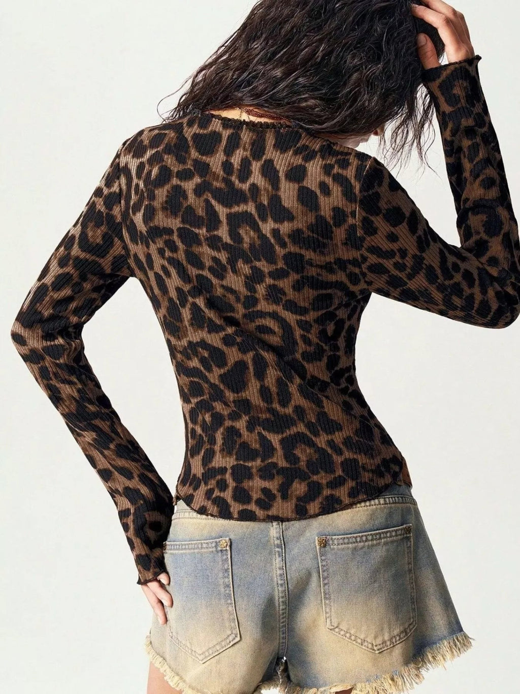 Leopard Print Button-Down Top - TheMomCo.