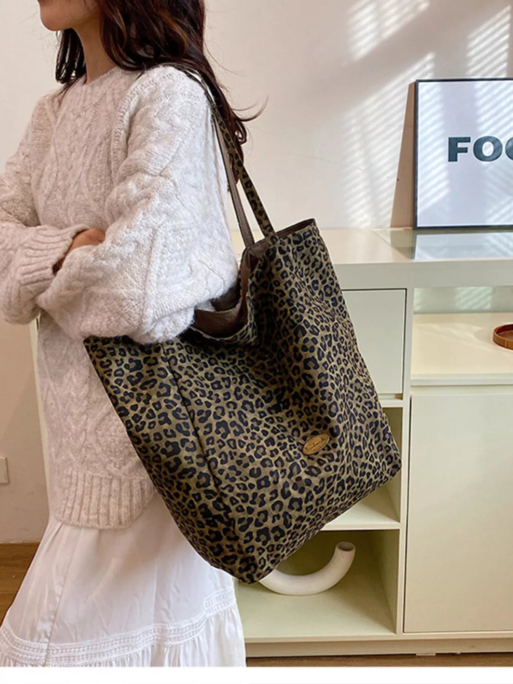 Leopard Print Casual Tote Bag - TheMomCo.
