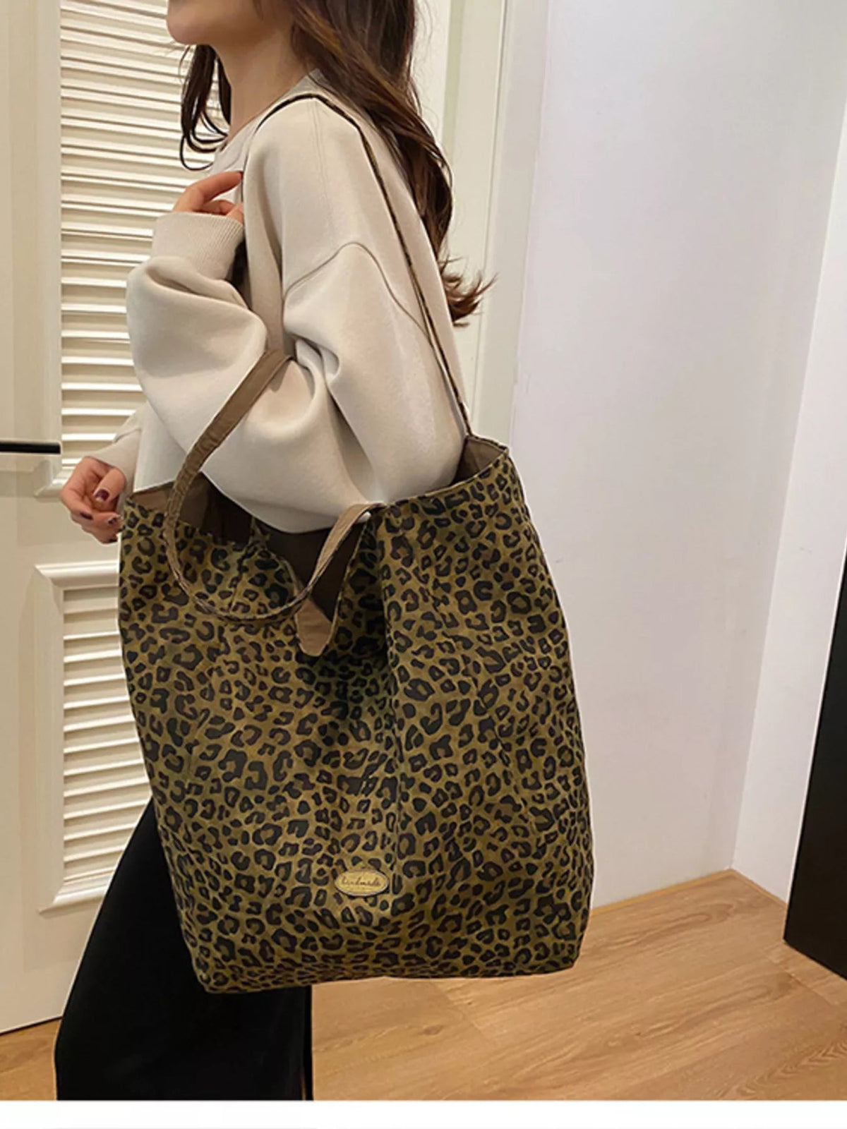Leopard Print Casual Tote Bag - TheMomCo.