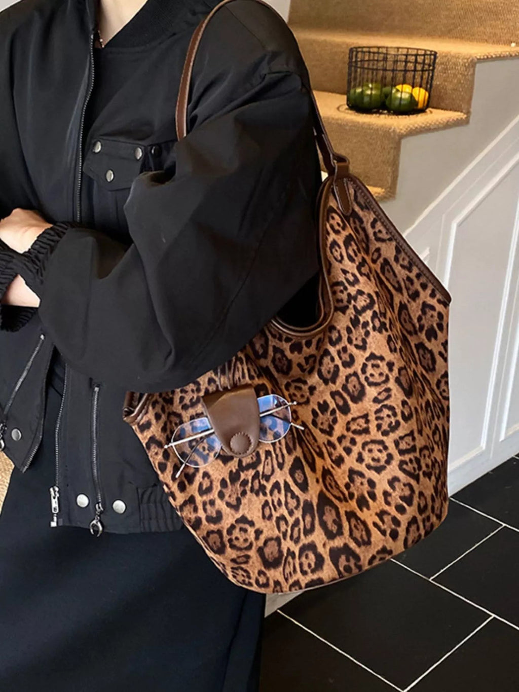 Leopard Print Large Tote Bag - TheMomCo.