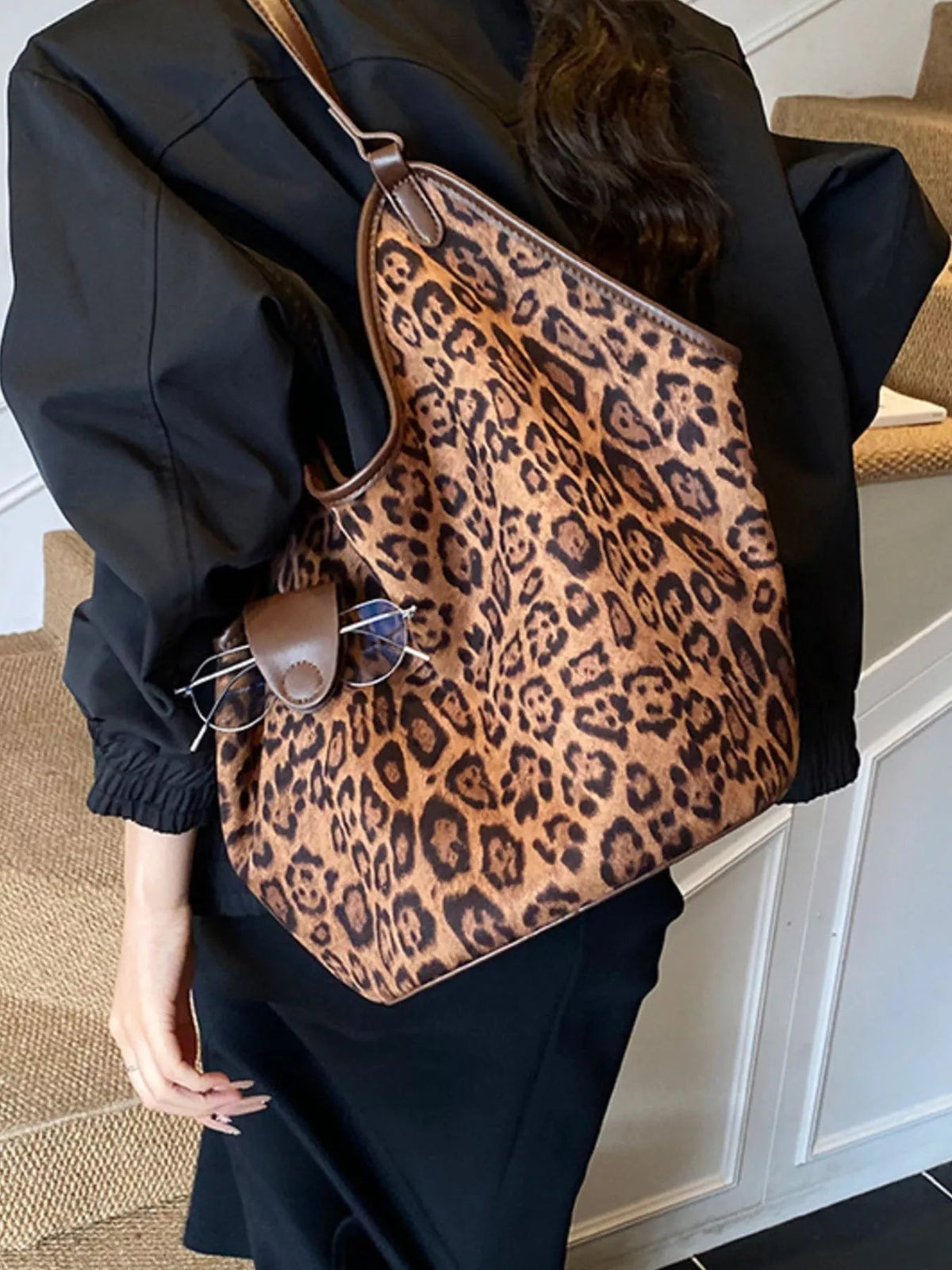 Leopard Print Large Tote Bag - TheMomCo.