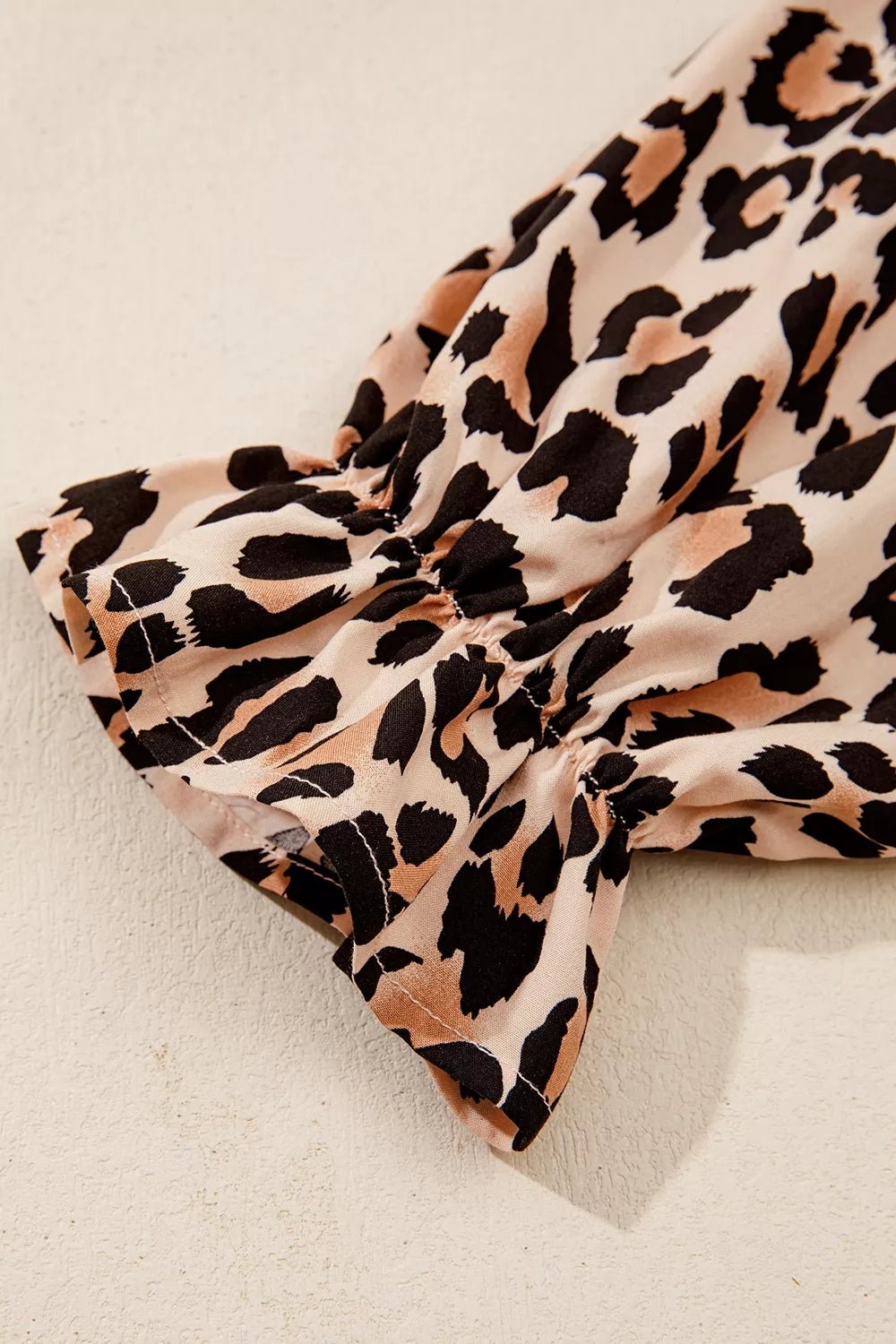 Leopard Print Tie-Neck Blouse - TheMomCo.