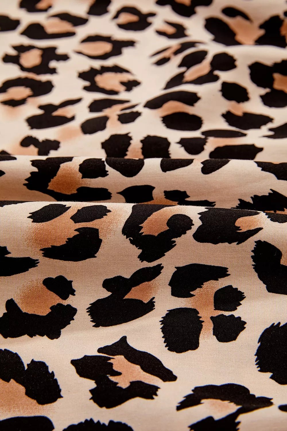 Leopard Print Tie-Neck Blouse - TheMomCo.