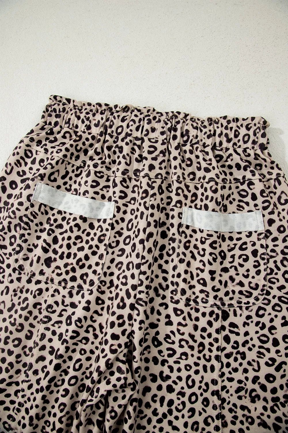 Leopard Print Wide-Leg Pants with Drawstring - TheMomCo.