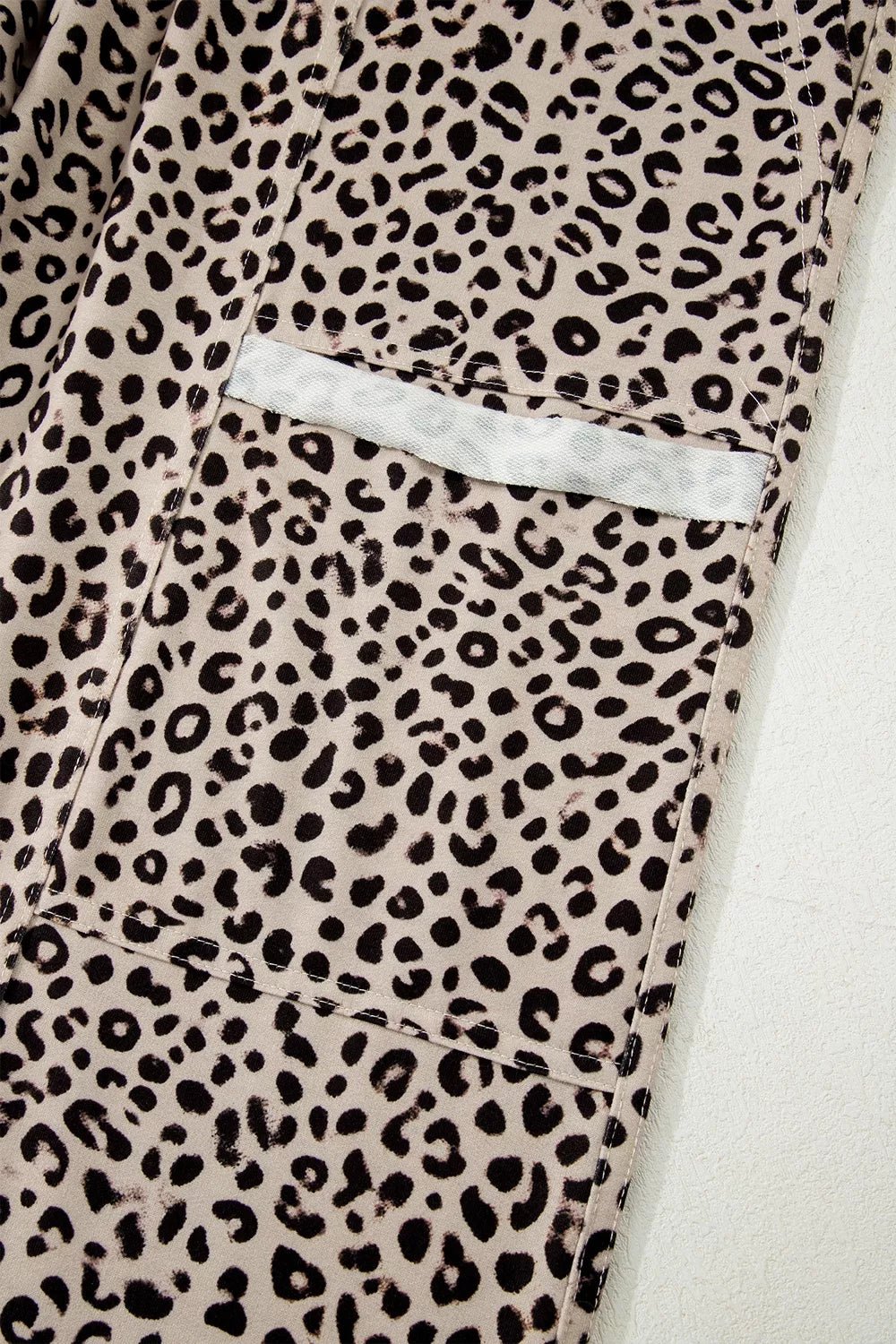 Leopard Print Wide-Leg Pants with Drawstring - TheMomCo.