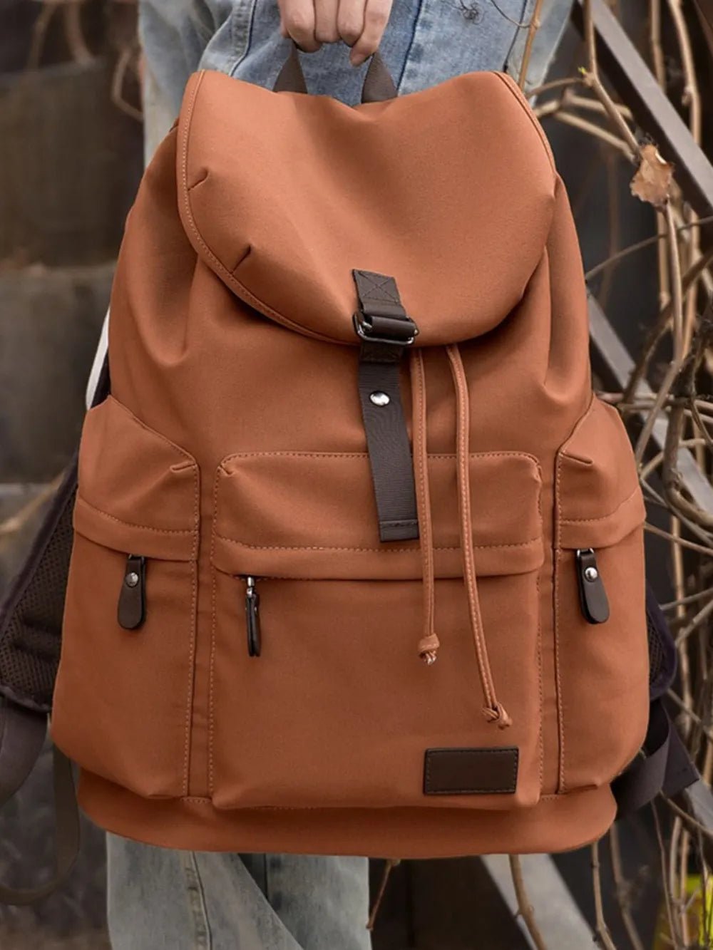Multi Pockets Adjustable Strap Canvas Backpack Bag - TheMomCo.