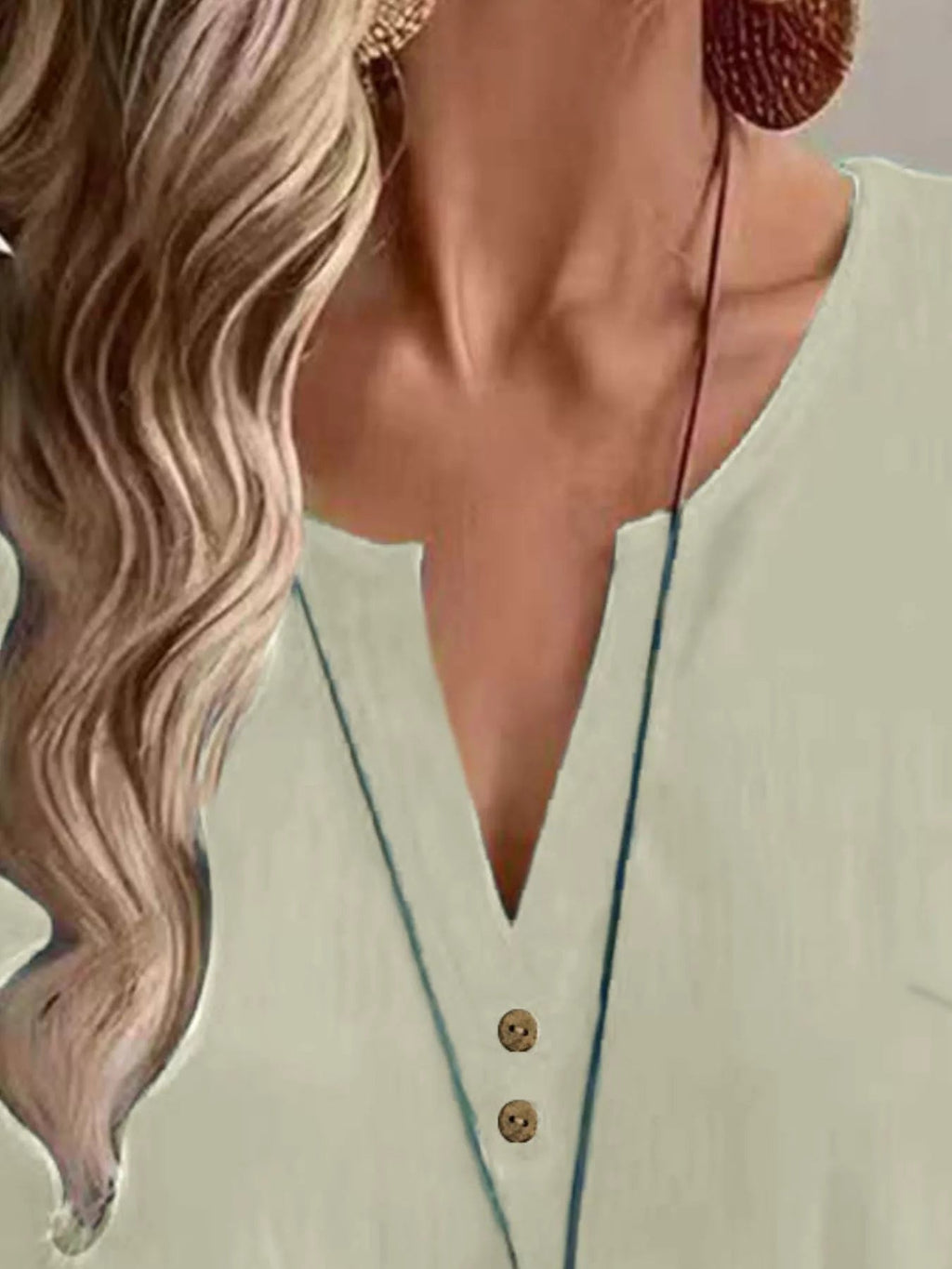 Notched Short Sleeve Blouse - TheMomCo.