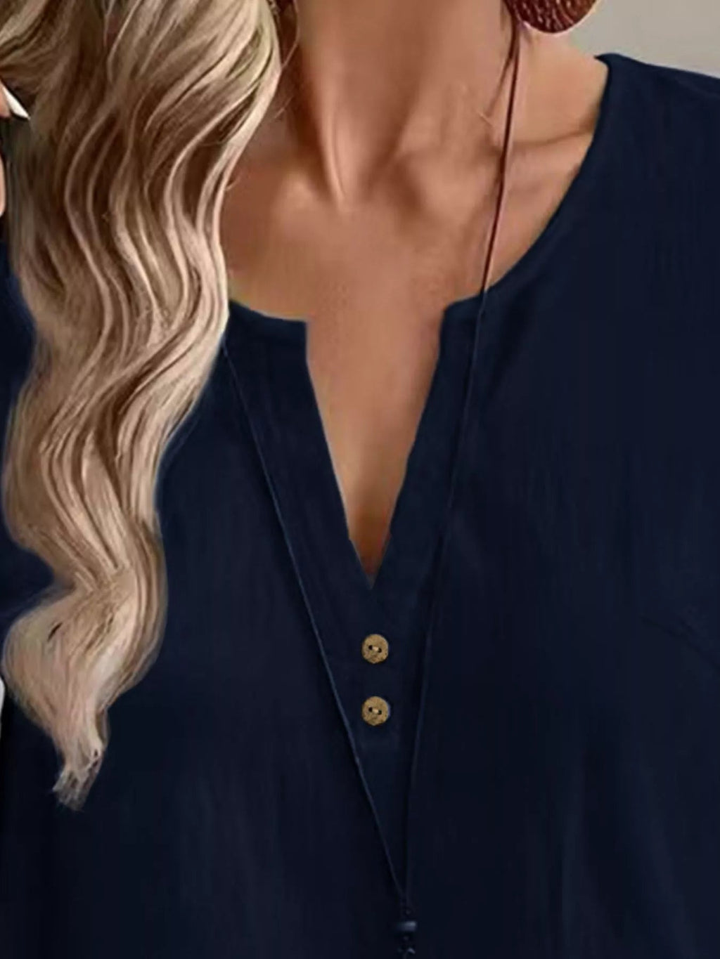 Notched Short Sleeve Blouse - TheMomCo.