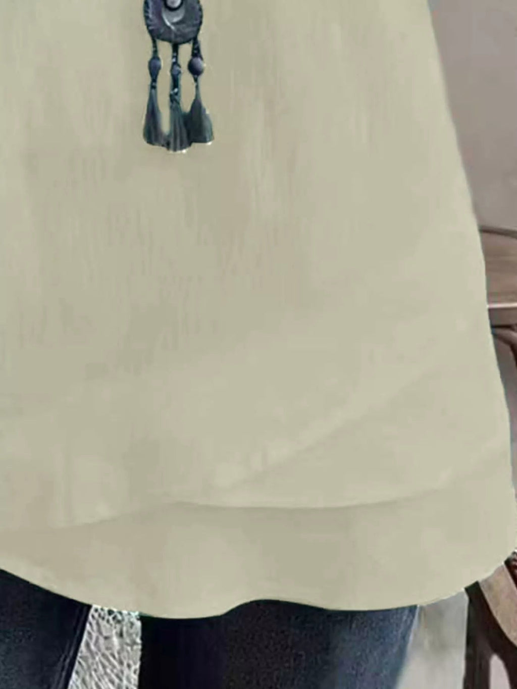 Notched Short Sleeve Blouse - TheMomCo.
