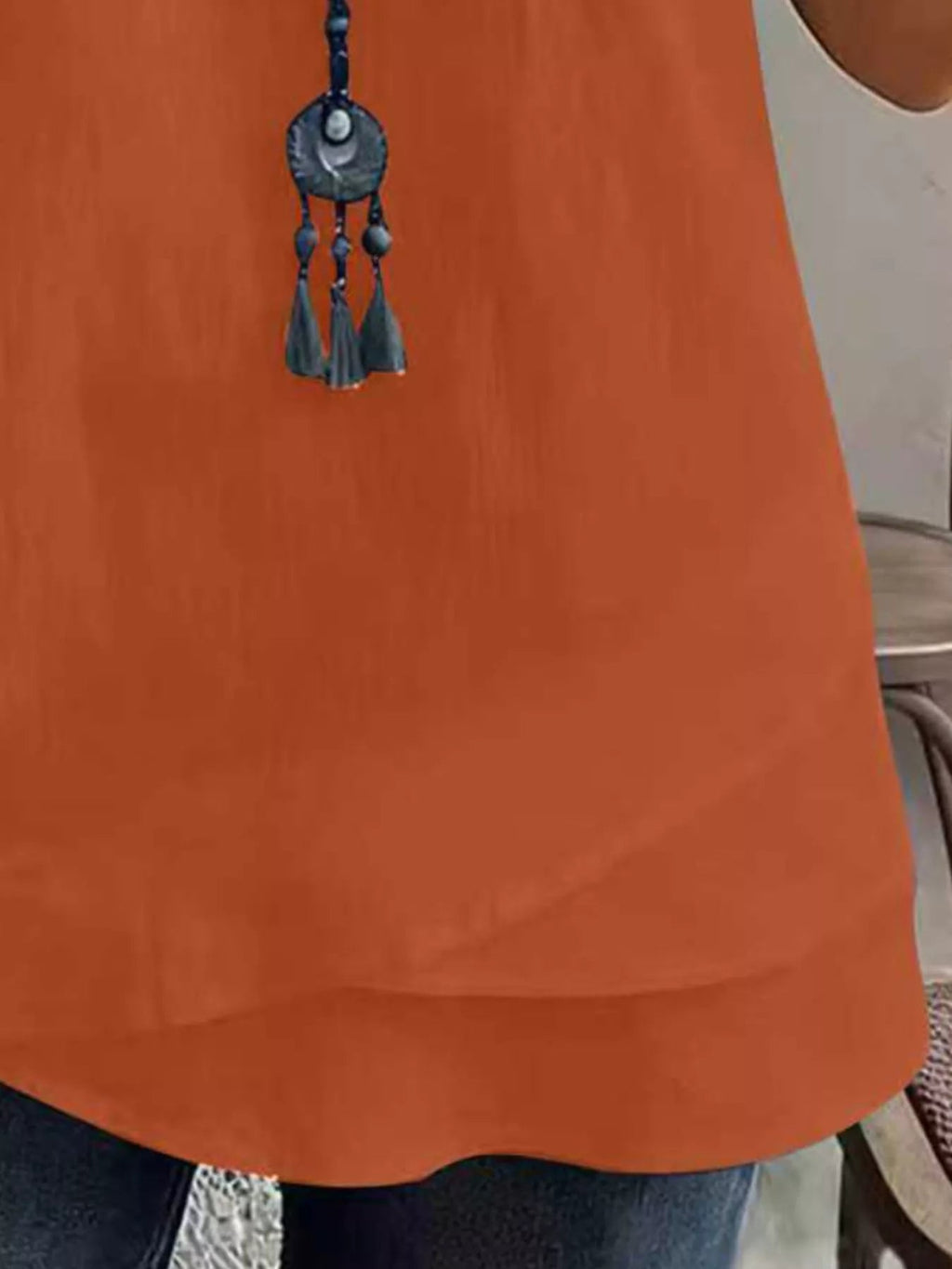 Notched Short Sleeve Blouse - TheMomCo.
