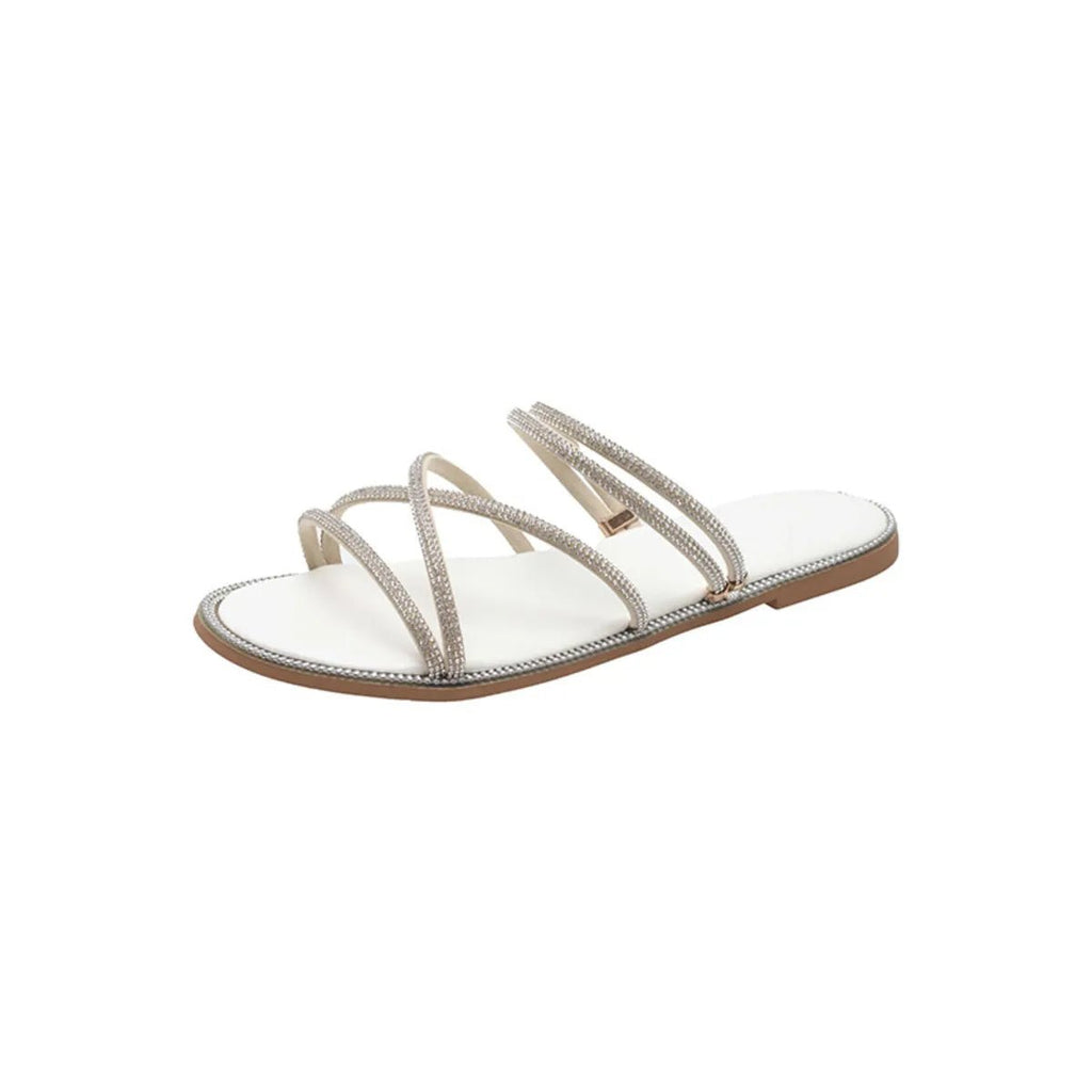 Open Toe Flats Sandals - TheMomCo.