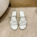 Open Toe Flats Sandals - TheMomCo.