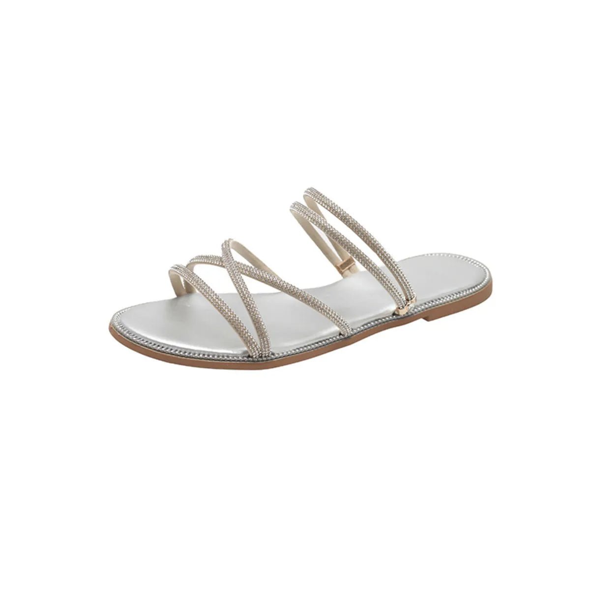 Open Toe Flats Sandals - TheMomCo.