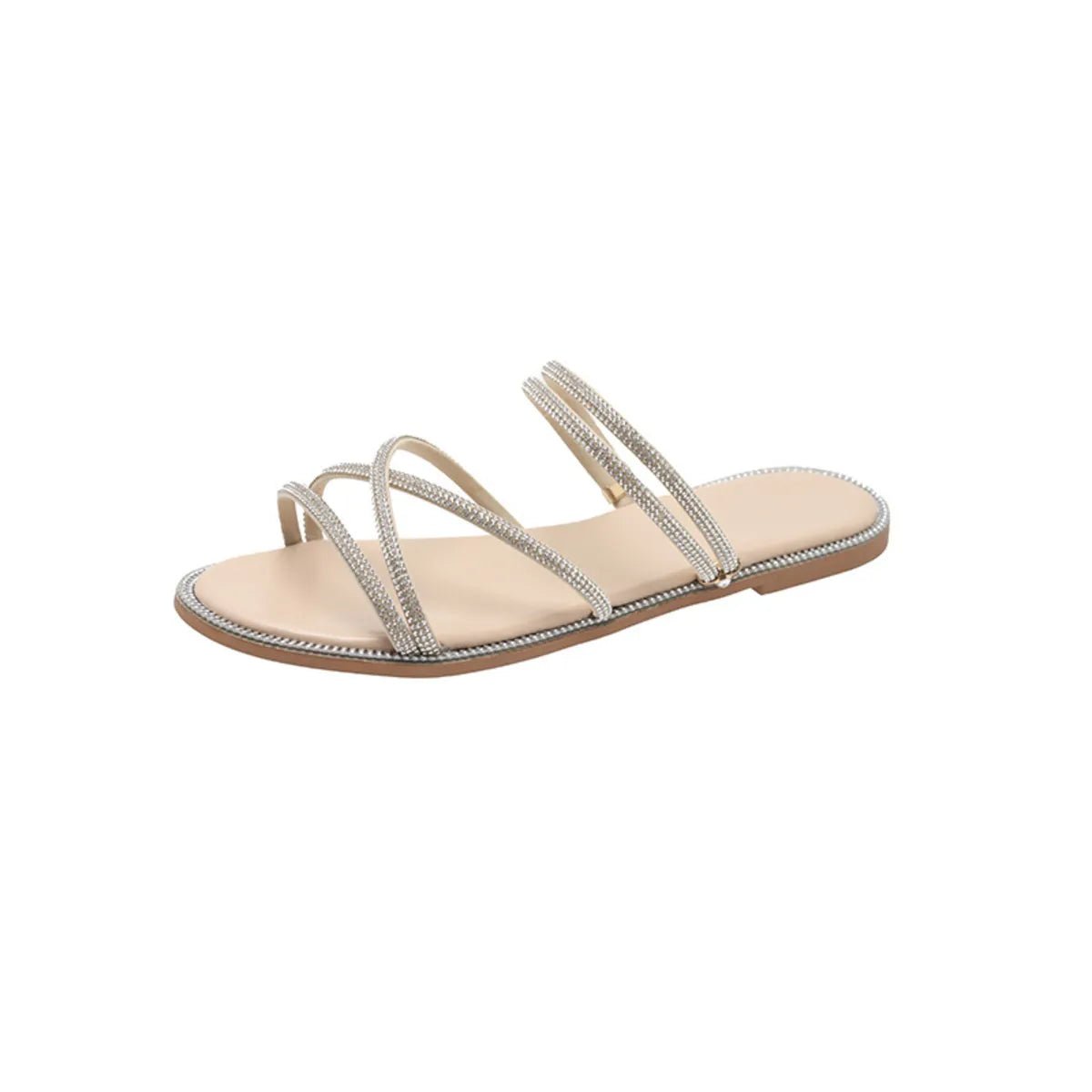 Open Toe Flats Sandals - TheMomCo.