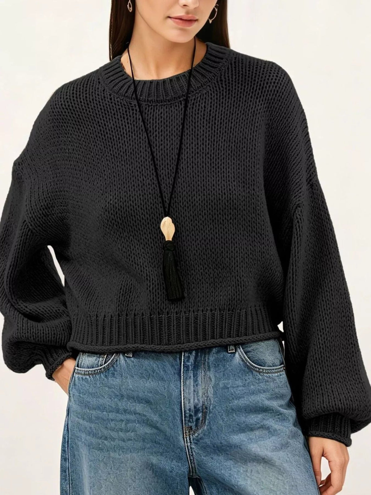 Oversized Chunky Knit Sweater - TheMomCo.